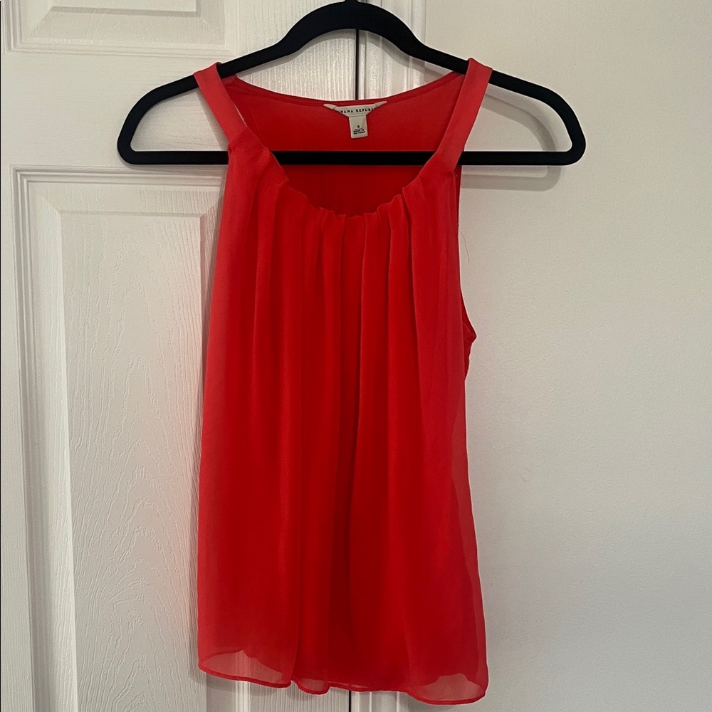 Elegant Coral Sleeveless Top